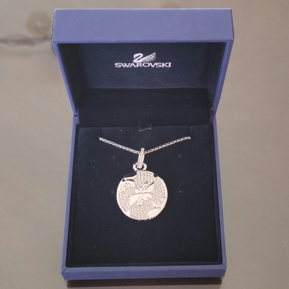 Swarovski Silver Necklace with Floral Pendant